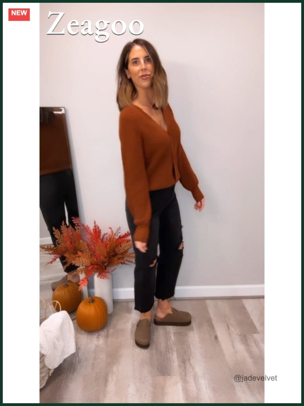 Women's Chunky Knit Cardigan Long Sleeve V-Neck Button Down Sweater - Picture 6 of 6